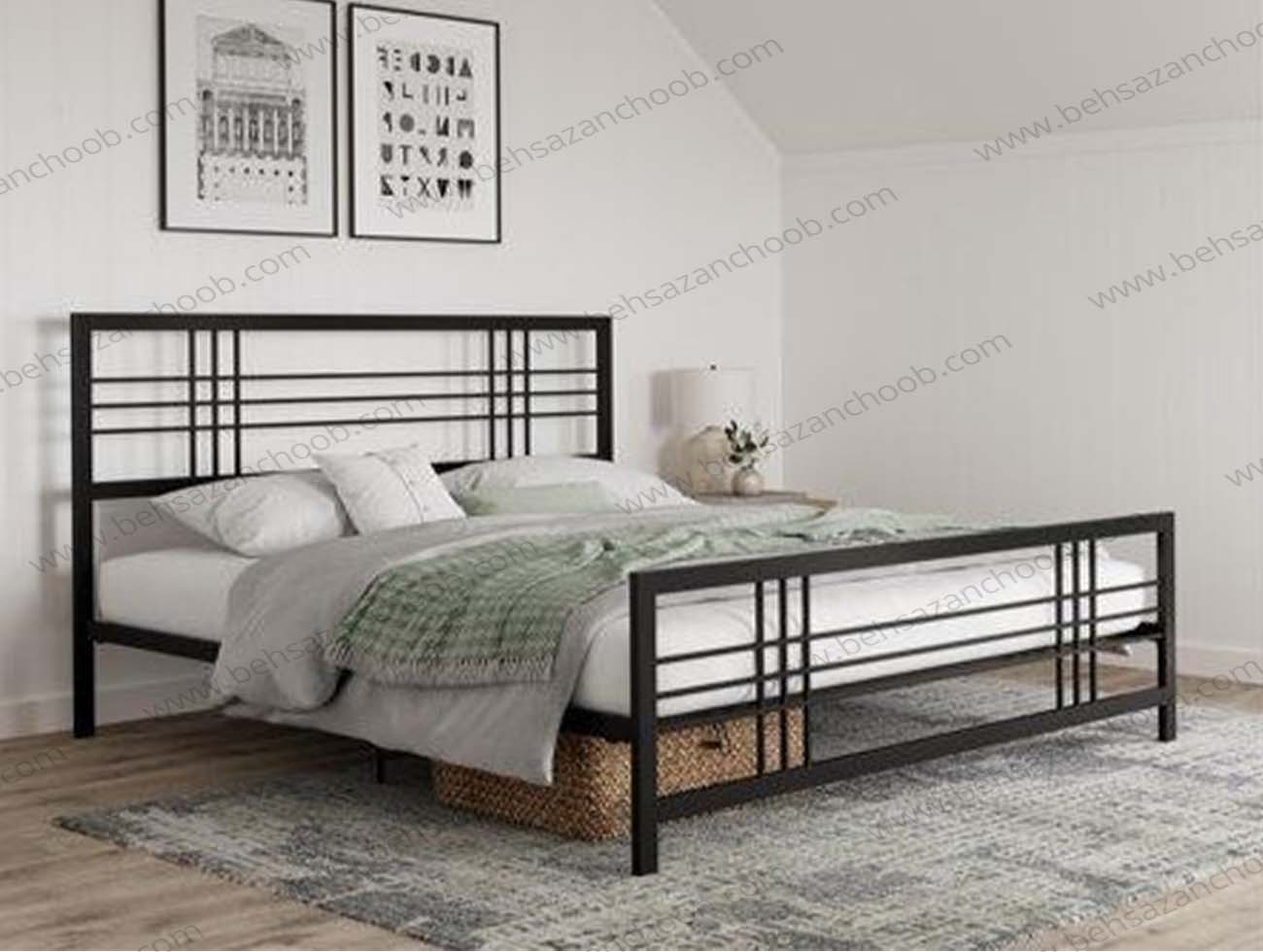 تخت خواب دو نفره فلزی رئال TD3035